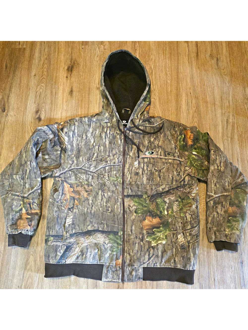 Mossy Oak Men's 2XL Camo Sherpa Lined Full Zip Hooded Hoodie Long Sleeve